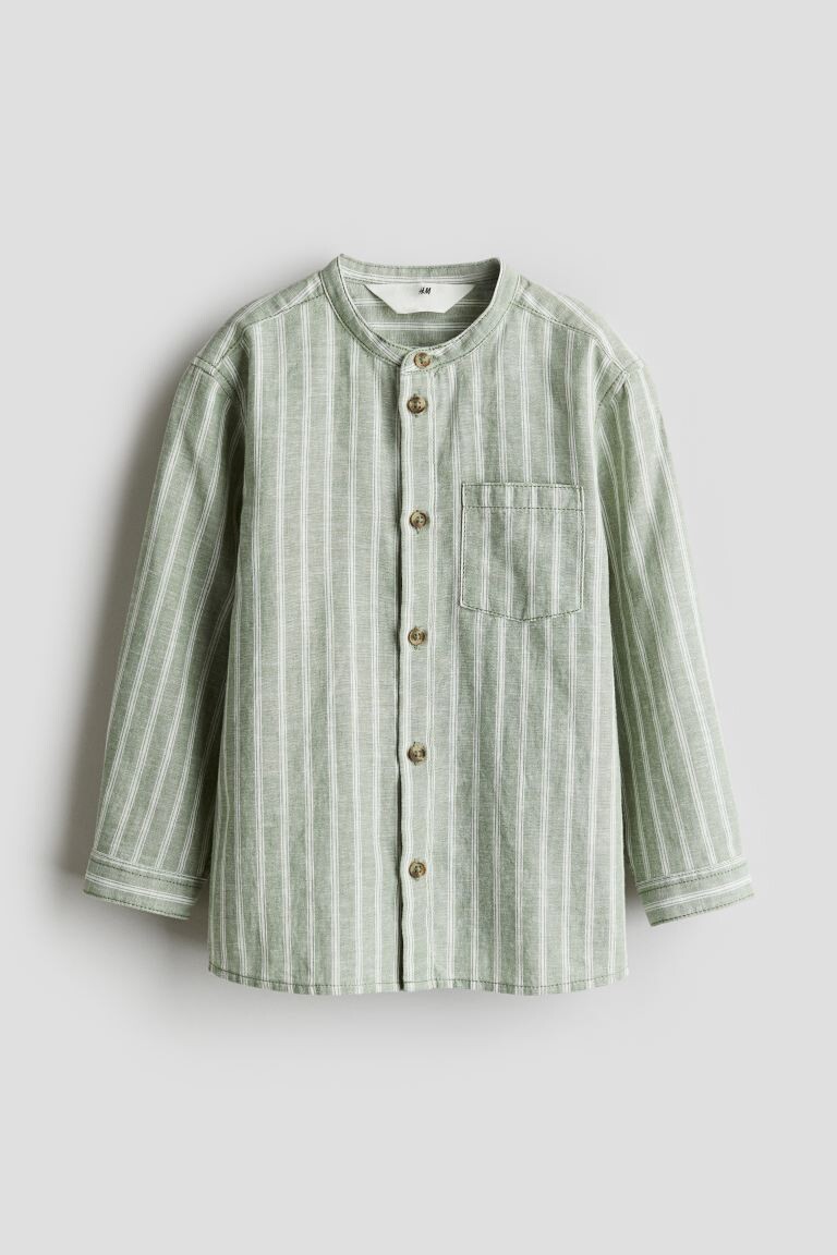

Рубашка Дедушка из смеси льна H&M, зеленый