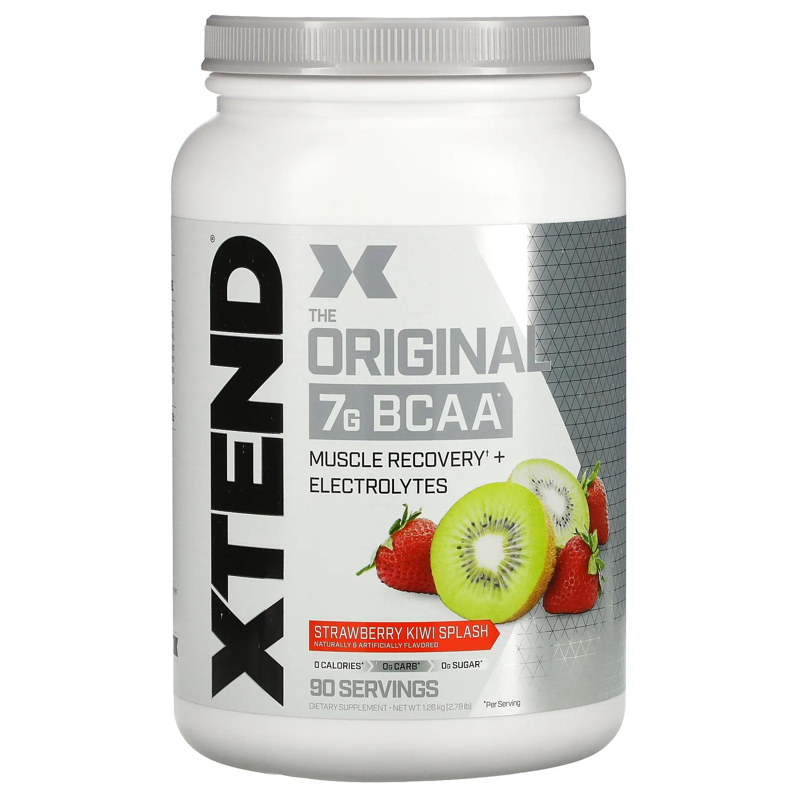 цена Xtend The Original 7 г аминокислот с разветвленной цепью (BCAA) со вкусом клубники и киви 1,26 кг (2,78 фунта)