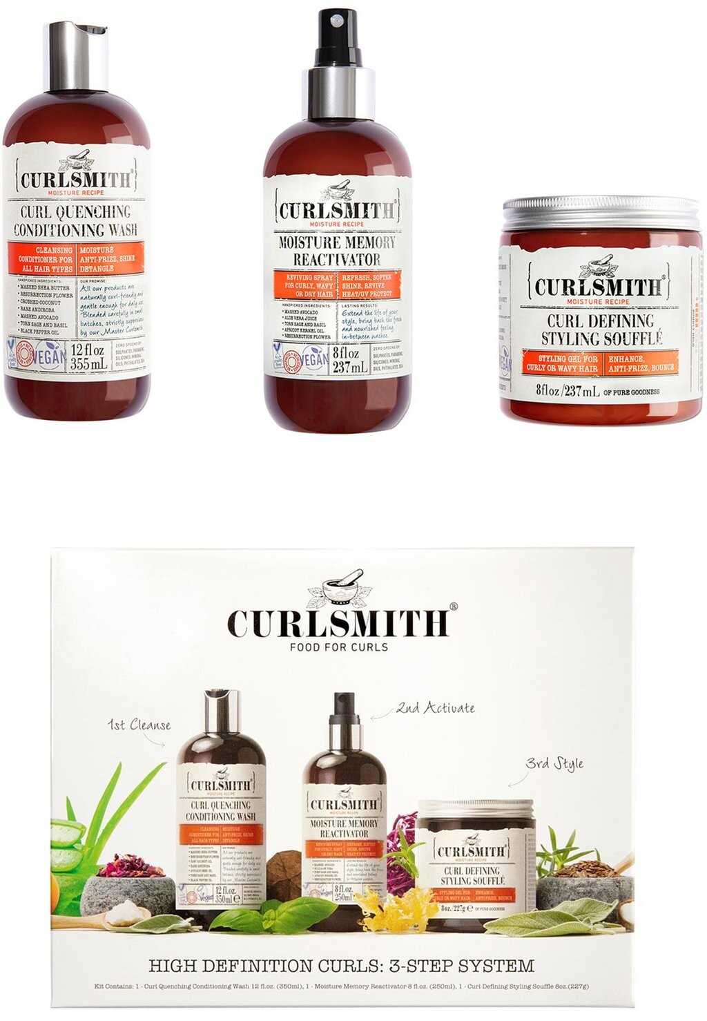

Набор для волос Kit: High Definition Curls 3-Step System Curlsmith