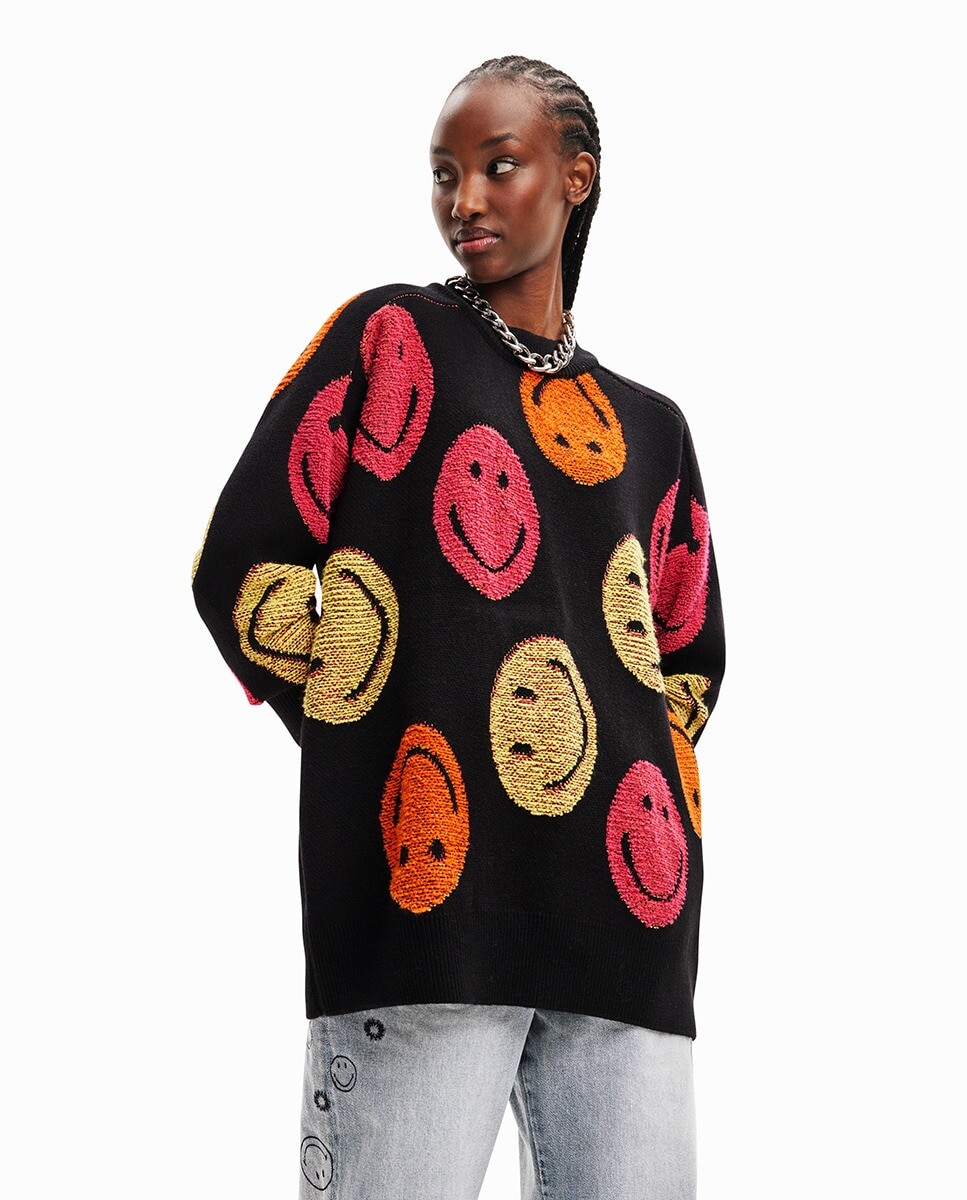 

Свитер оверсайз Smiley Desigual, черный