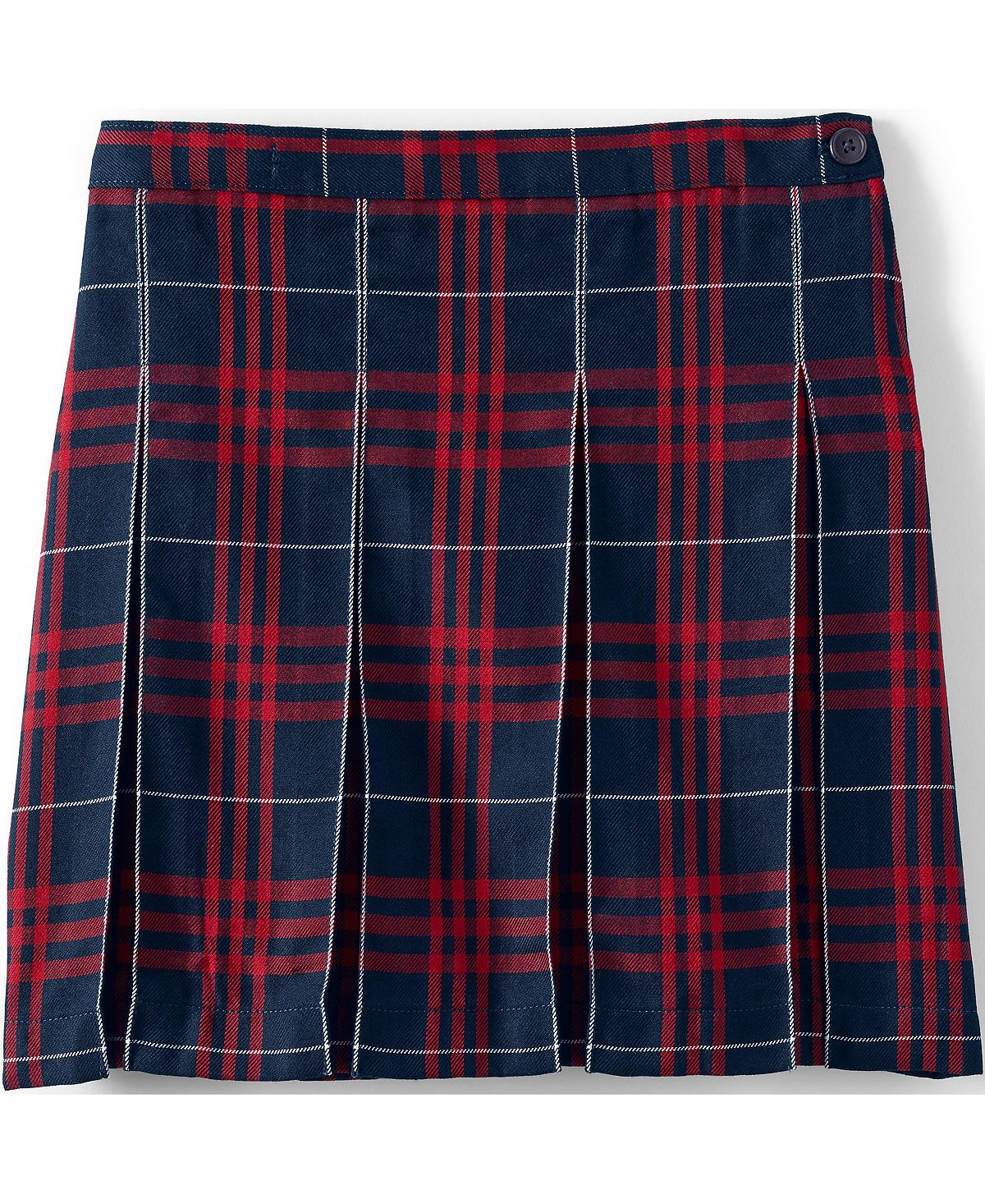 Школьная форма для девочек, детская клетчатая юбка со складками до колена Lands' End