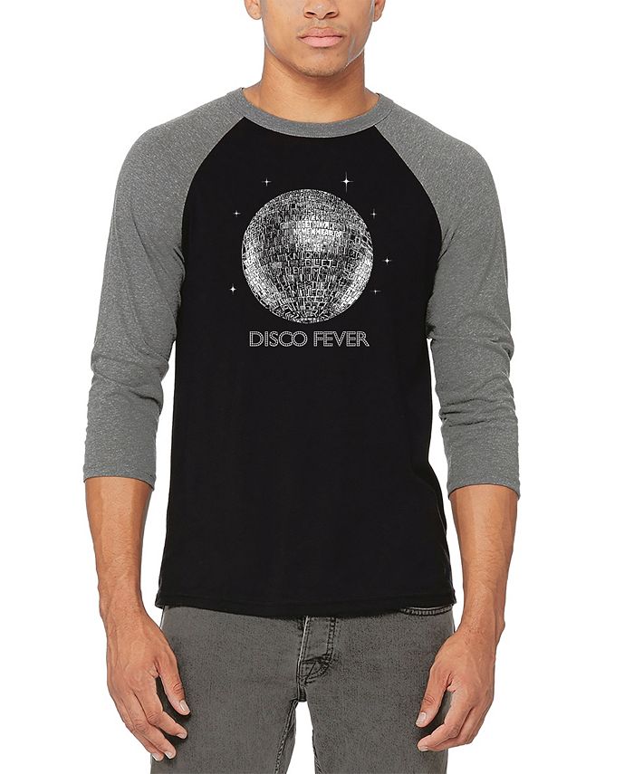 Мужская бейсбольная футболка с надписью «Disco Ball» реглан LA Pop Art, серый машина диско диско шар свет и звук работает от батареек цвет бирюзовый