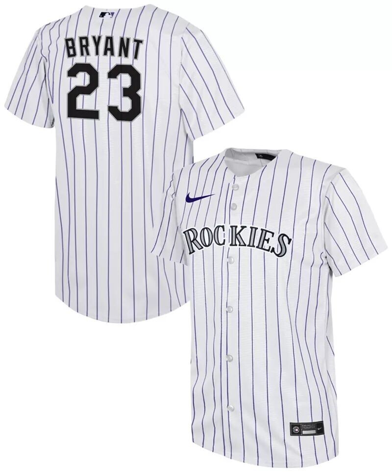 

Nike Youth Colorado Rockies Kris Bryant #23 Белый домашний крутой базовый Джерси