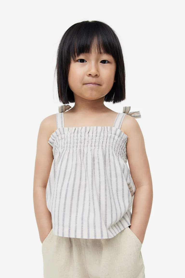 

Льняные брюки H&M, бежевый