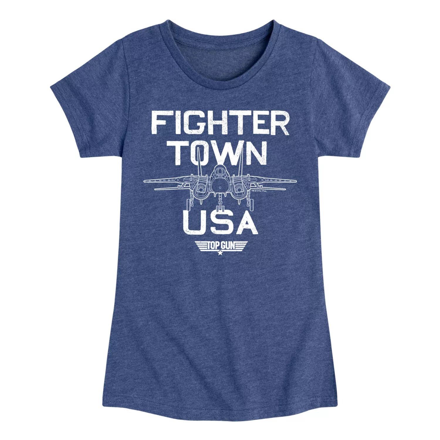 

Футболка с рисунком Top Gun Fighter Town для девочек 7–16 лет, США Licensed Character, синий