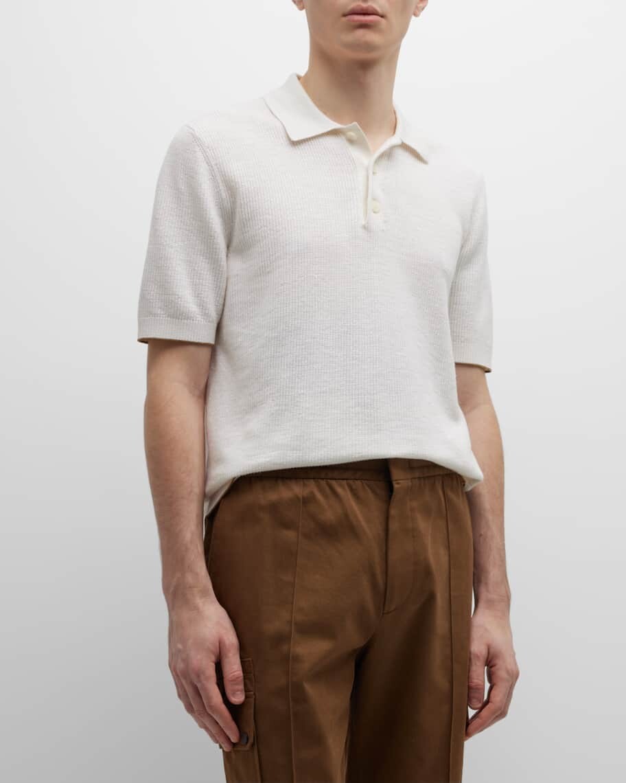 

Мужская вязаная рубашка поло в рубчик ZEGNA