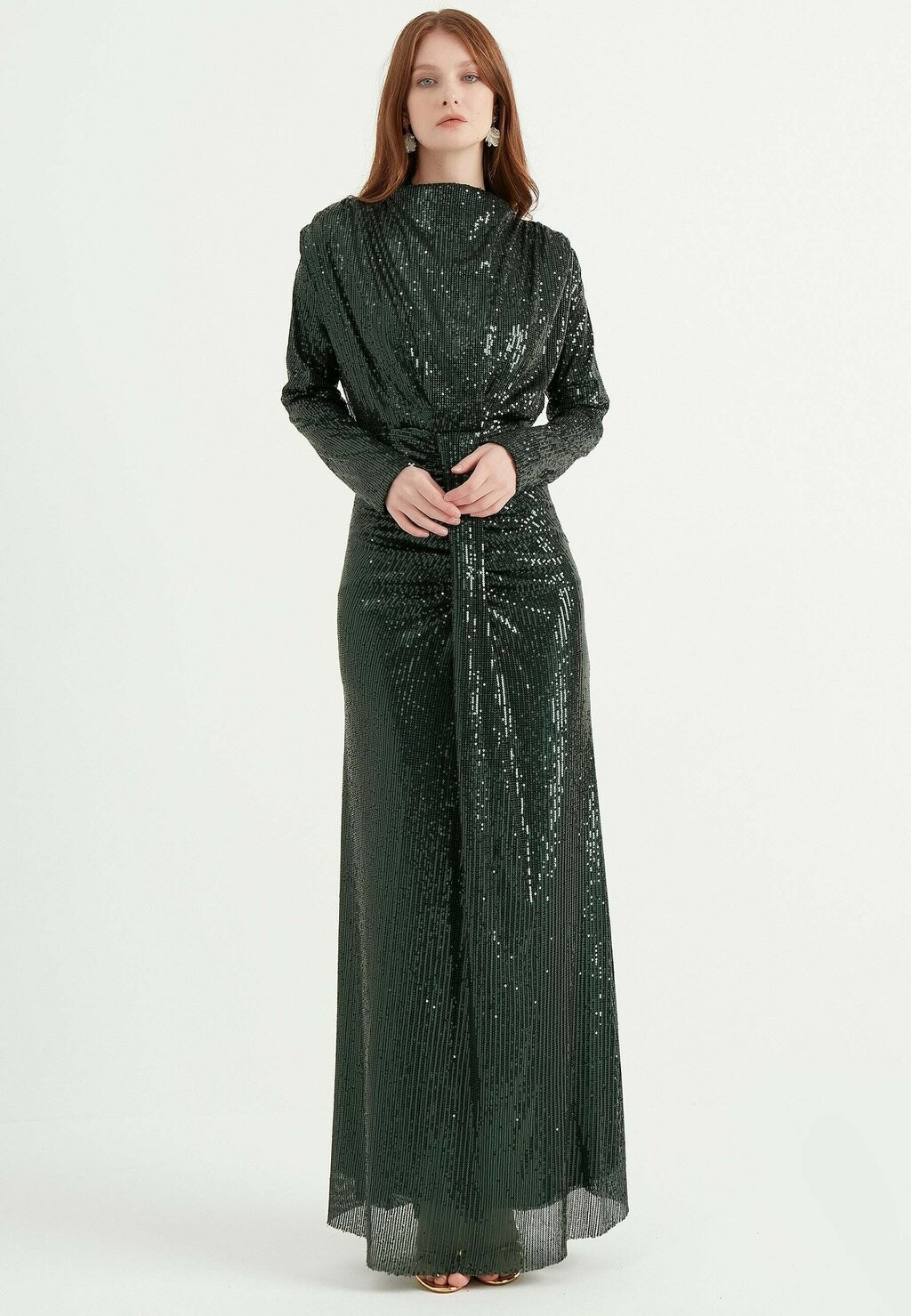 

Вечернее платье Sequin With Cinched Waist Herita, цвет dark green
