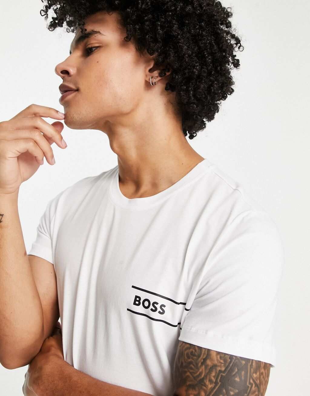 

Белая футболка с логотипом BOSS Bodywear