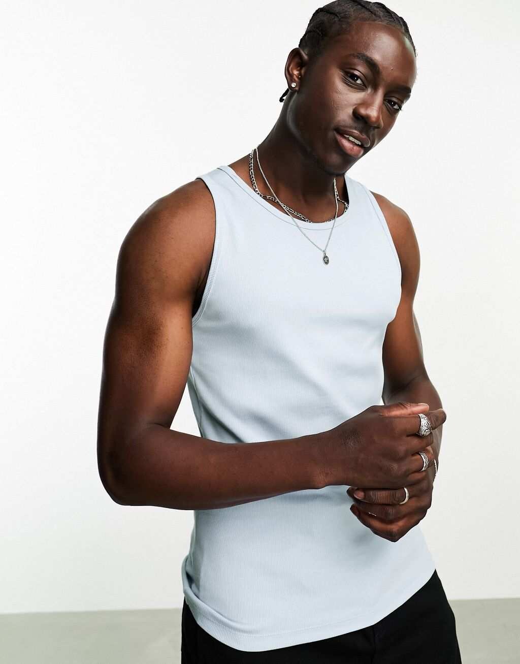 

Синий жилет в рубчик ASOS DESIGN