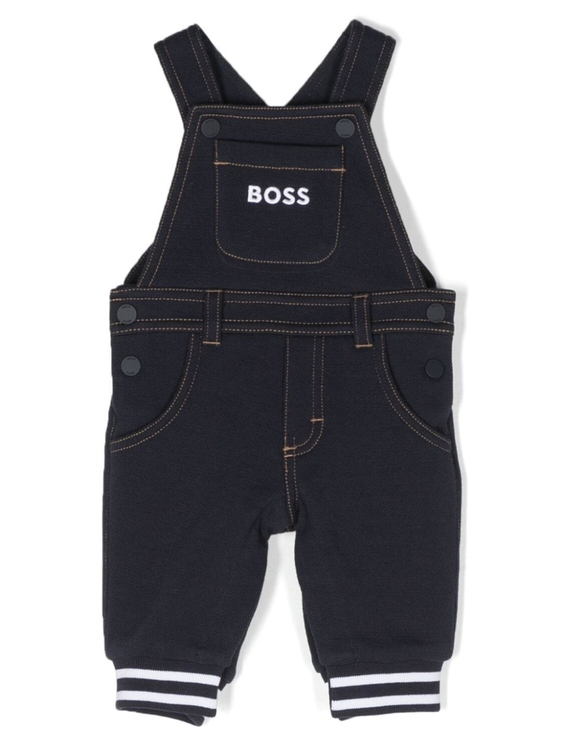 

BOSS Kidswear джинсовый комбинезон с логотипом, синий