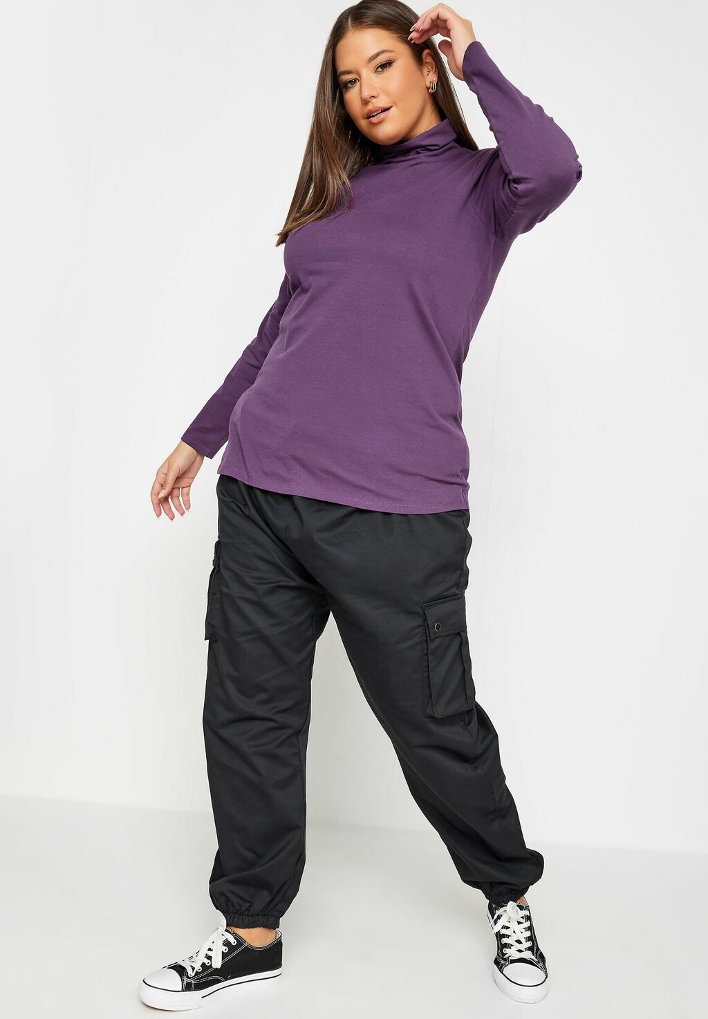 

Футболка с длинным рукавом Turtle Neck Yours Clothing, фиолетовый