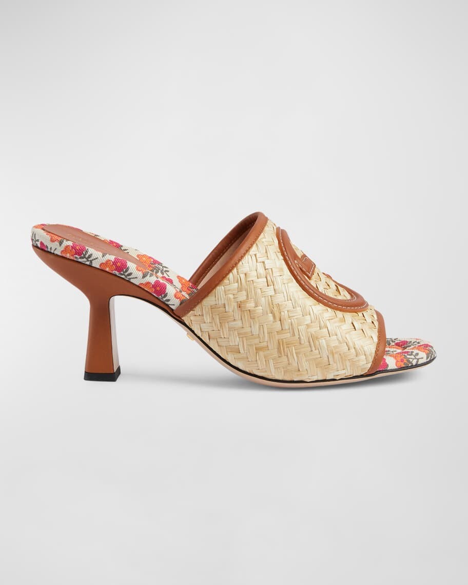 

Сандалии Mabel из рафии, 75 мм, шлепанцы Gucci