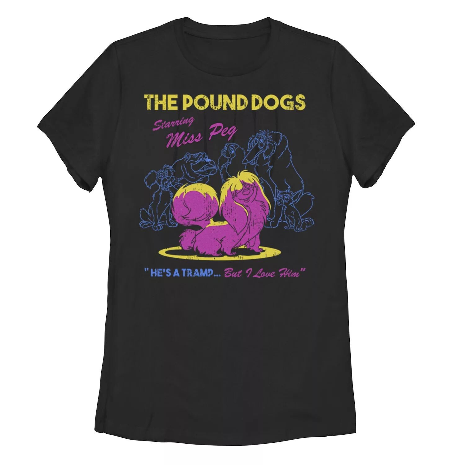 

Юниорская футболка Disney Lady And The Tramp The Pound Dogs с мисс Пег в главной роли Licensed Character