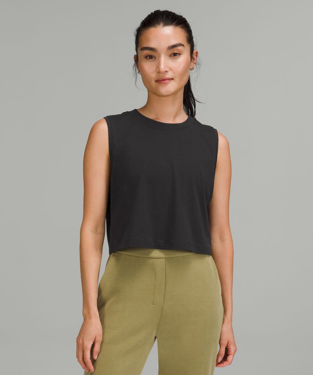 

Укороченная хлопковая майка All Yours Lululemon, черный