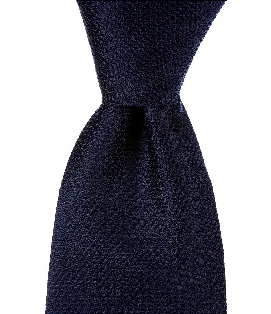 

Roundtree & Yorke с твердой текстурой 3 3/8 Тканый шелковый галстук, синий