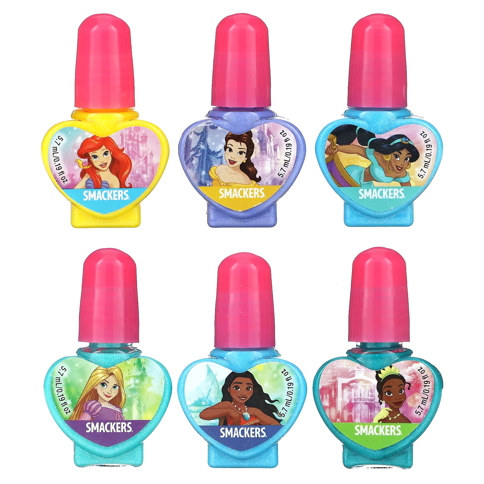 Коллекция лаков для ногтей Lip Smacker Disney Princess, 6 штук suncoatgirl набор лаков для ногтей на водной основе 8 шт