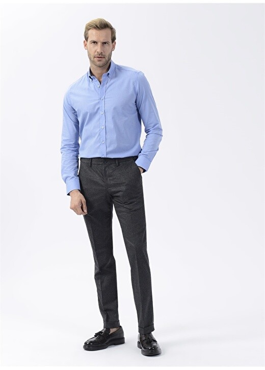 

Slim Fit синяя мужская рубашка Altınyıldız Classic