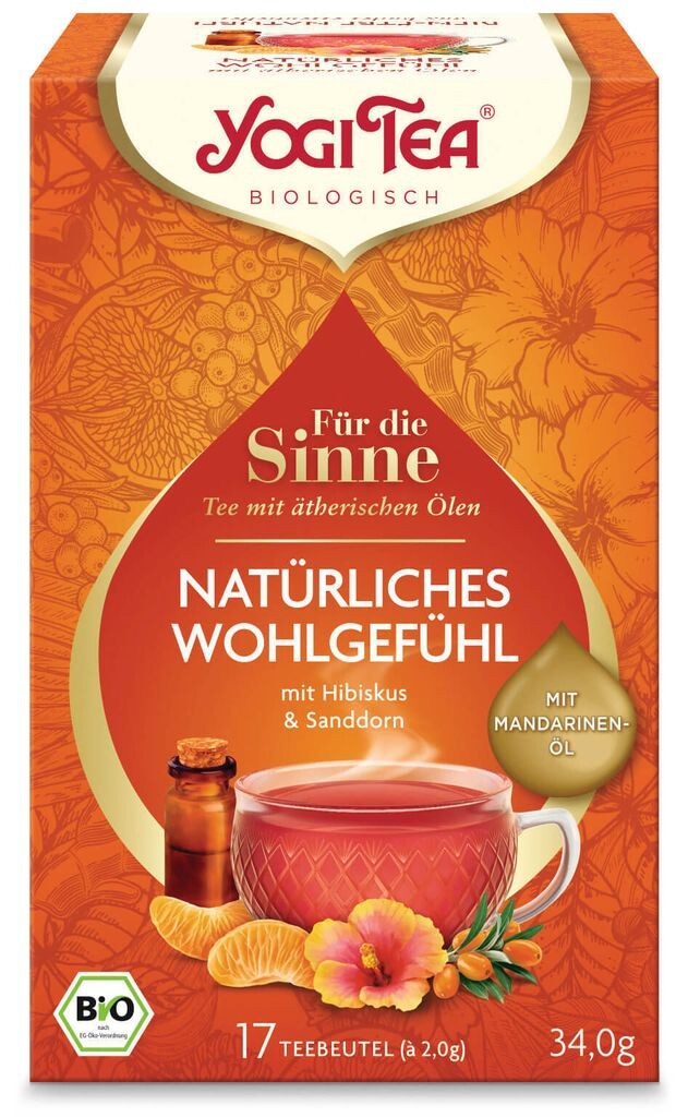 

Yogi Tea Травяной чай для чувств Натуральное приятное масло мандарина - органическое - 34 г