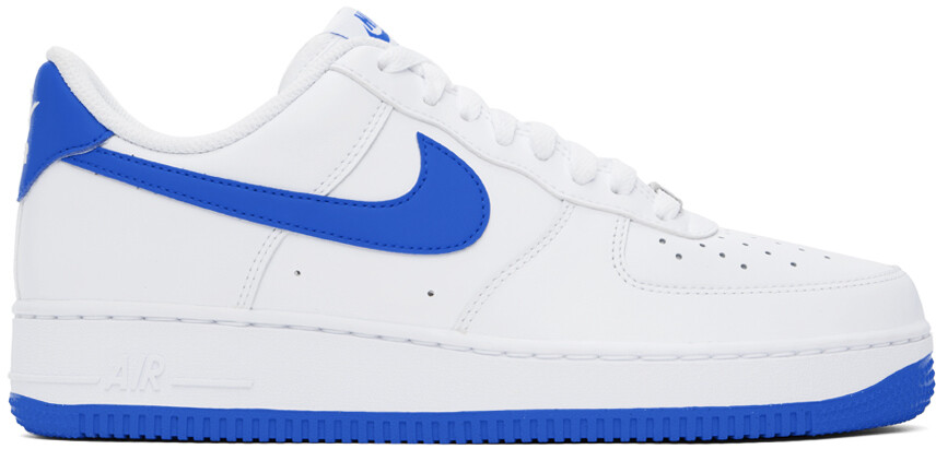 

Бело-синие кроссовки Air Force 1 '07 Nike, цвет White/White/Photo blue