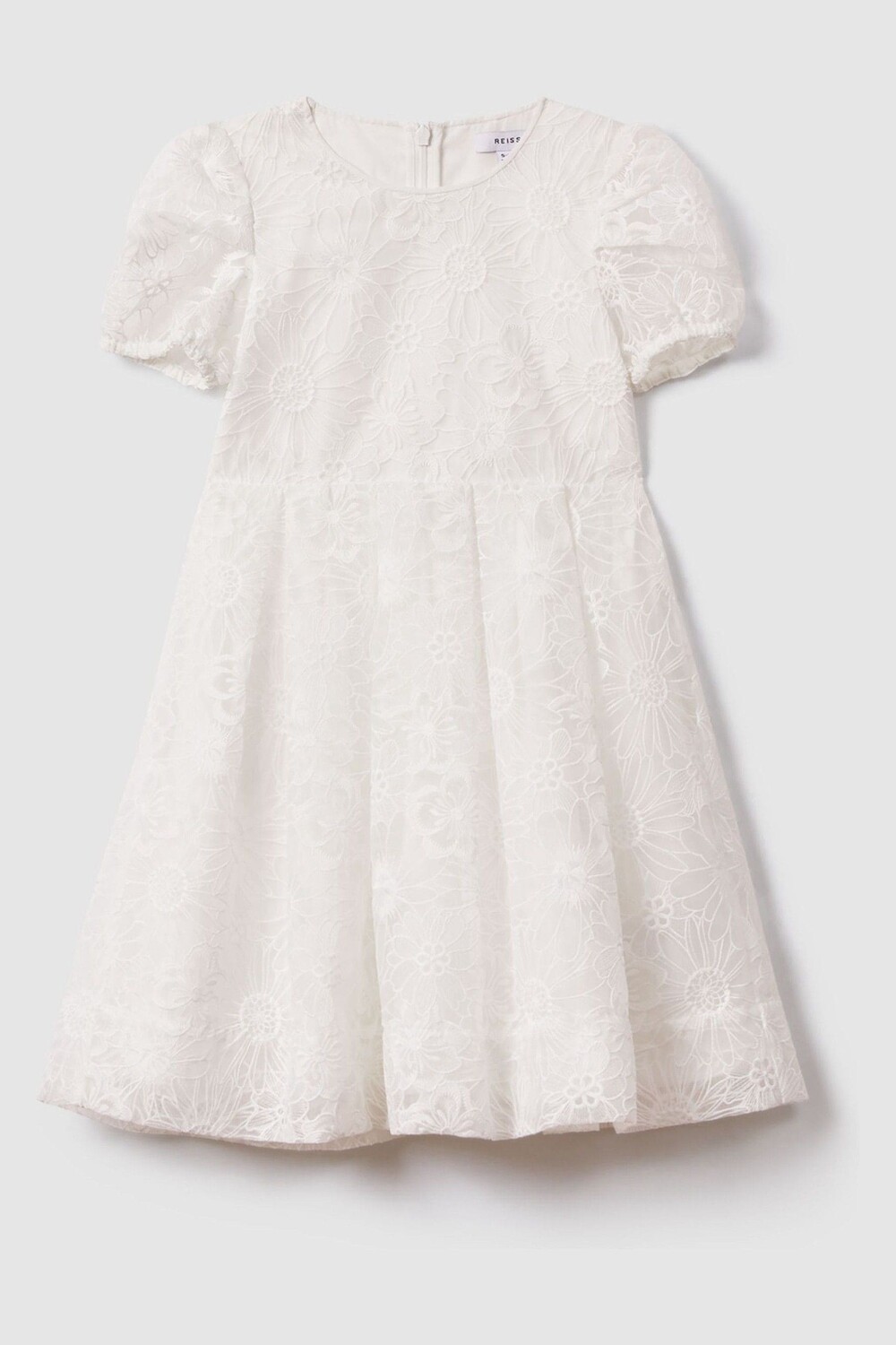 

Платье Emelie с кружевными рукавами фонариками Reiss, белый