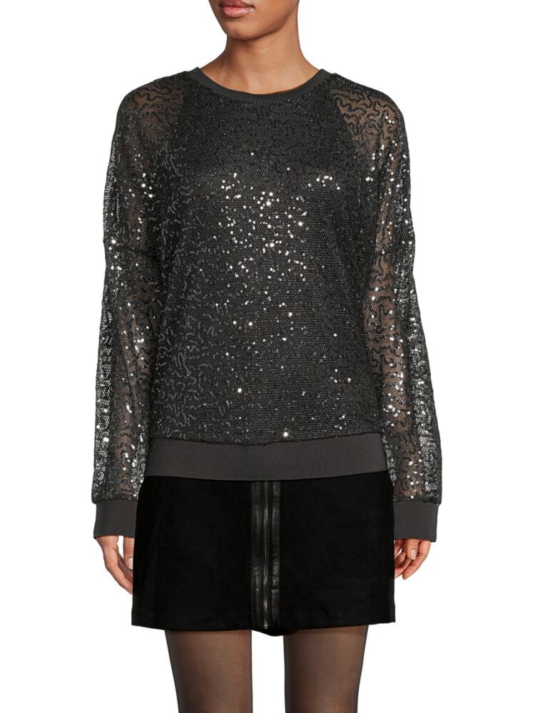 

Топ с рукавами «летучая мышь» с пайетками Dkny, цвет Gunmetal