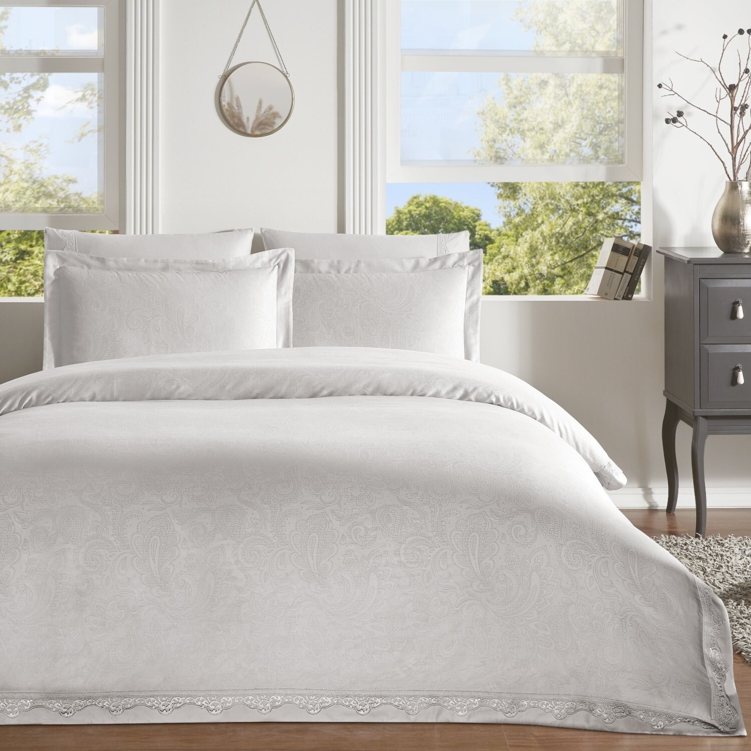 

Двойной жаккардовый Комплект постельного белья Tac Lovely Dreams, норка Бланка