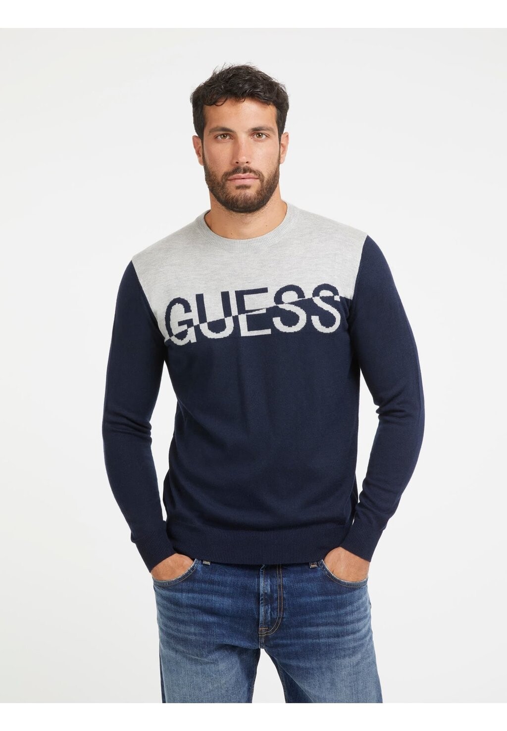 

Толстовка FRONTLOGO Guess, синий