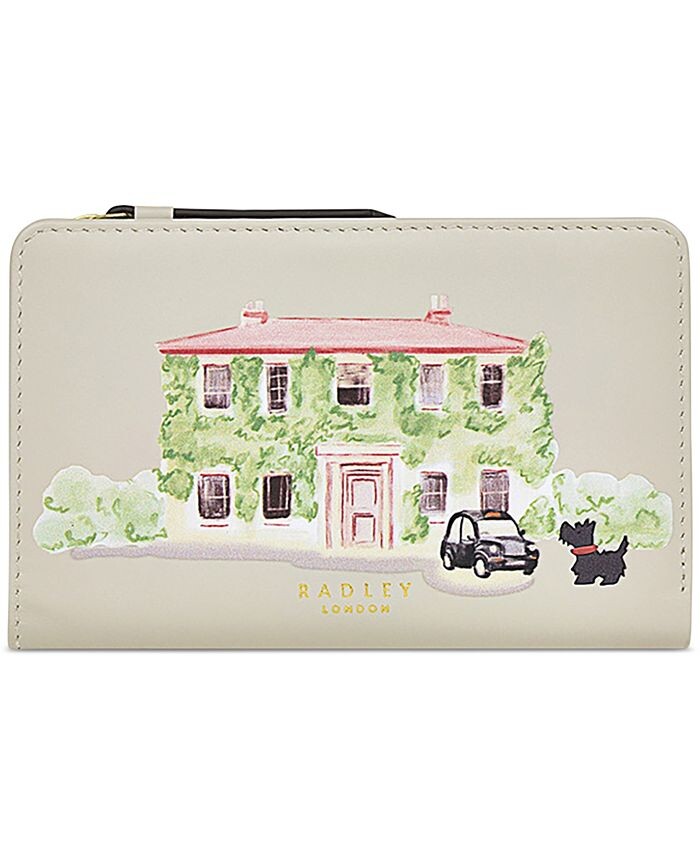 

Кожаный кошелек двойного сложения Retreat среднего размера Radley London, серый