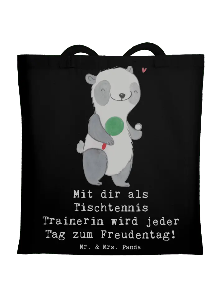

Сумка для переноски Mr & Mrs Panda Tischtennis Trainerin Freudentag mi, черный