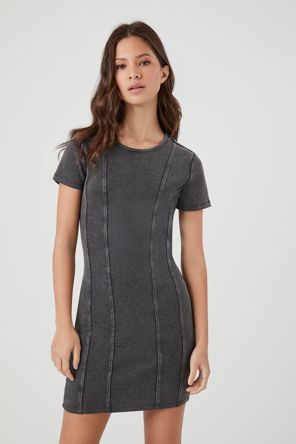 

Платье-футболка в рубчик Forever 21, черный