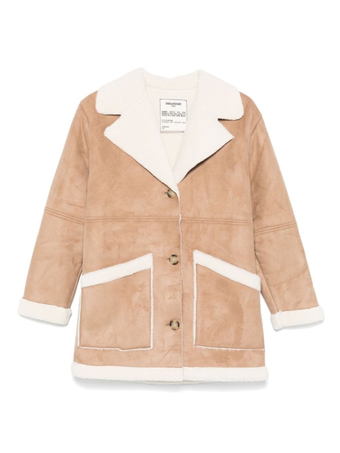 

Zadig & Voltaire Kids пальто из искусственной замши, коричневый