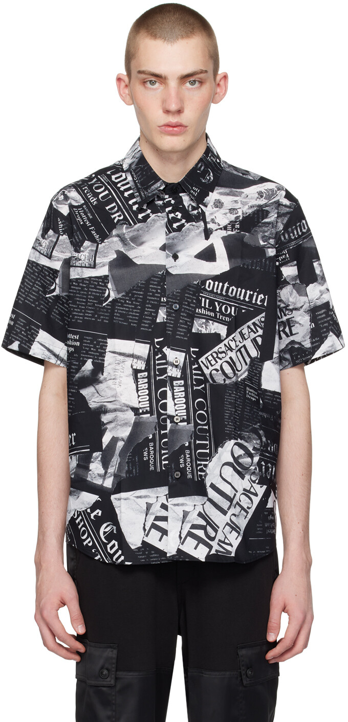 

Черная рубашка с журналом Versace Jeans Couture