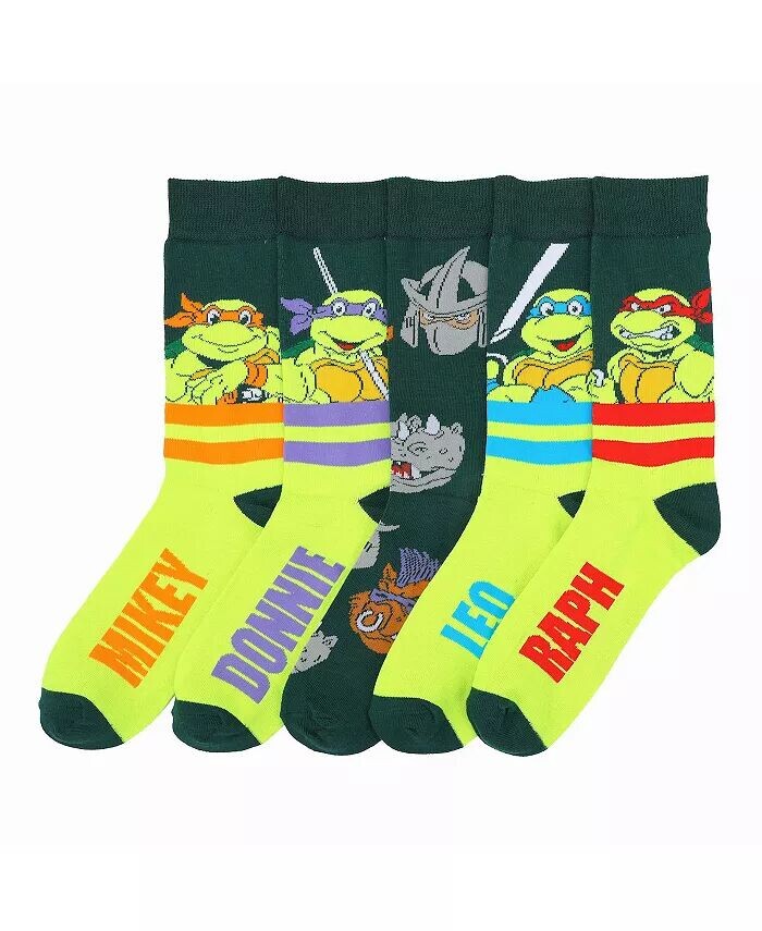 

Мужские повседневные носки с персонажами из 5 пар TEENAGE MUTANT NINJA TURTLES, мультиколор