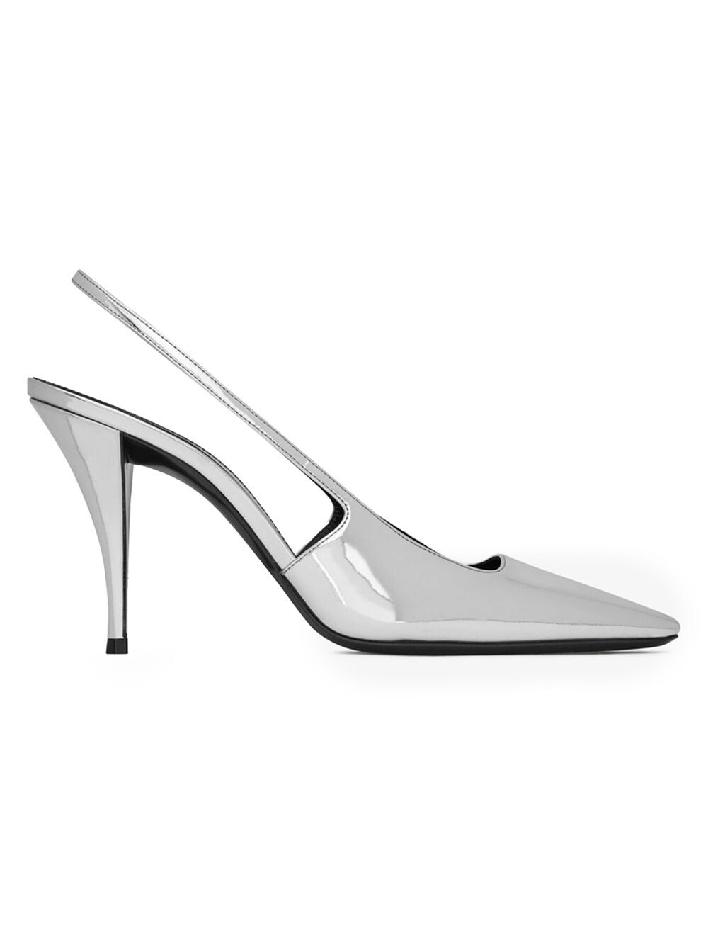 

Туфли-лодочки Blade с ремешком на пятке из зеркальной кожи Saint Laurent