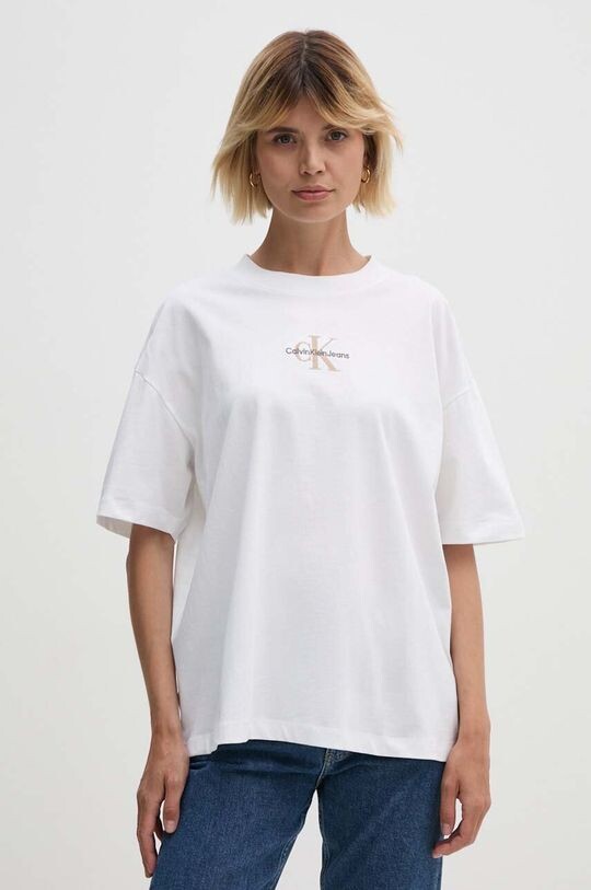 

Хлопковая футболка Calvin Klein Jeans, белый
