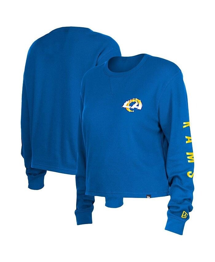 

Женская термоукороченная футболка с длинными рукавами Royal Los Angeles Rams New Era, синий