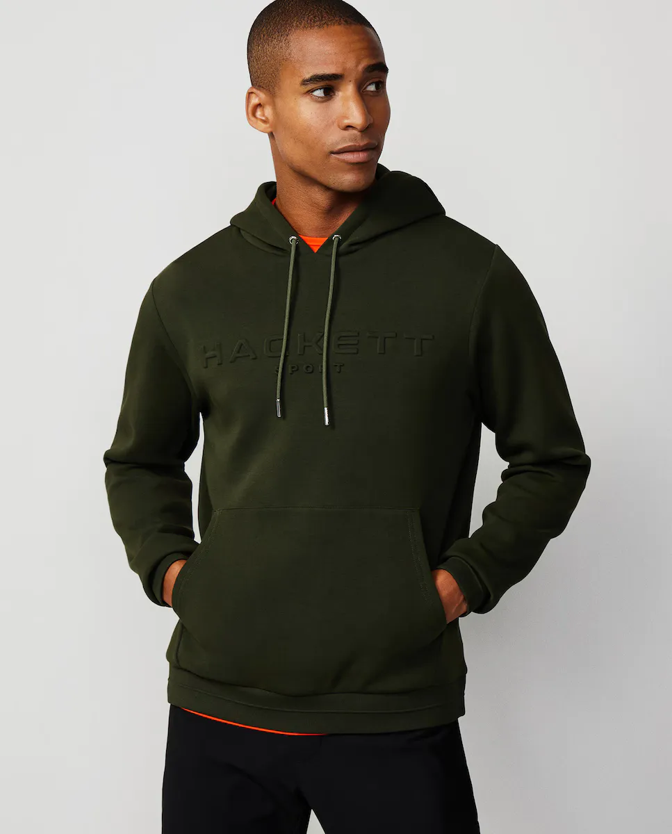 

Мужская толстовка Hackett Sport с регулируемым капюшоном, темно-зеленый