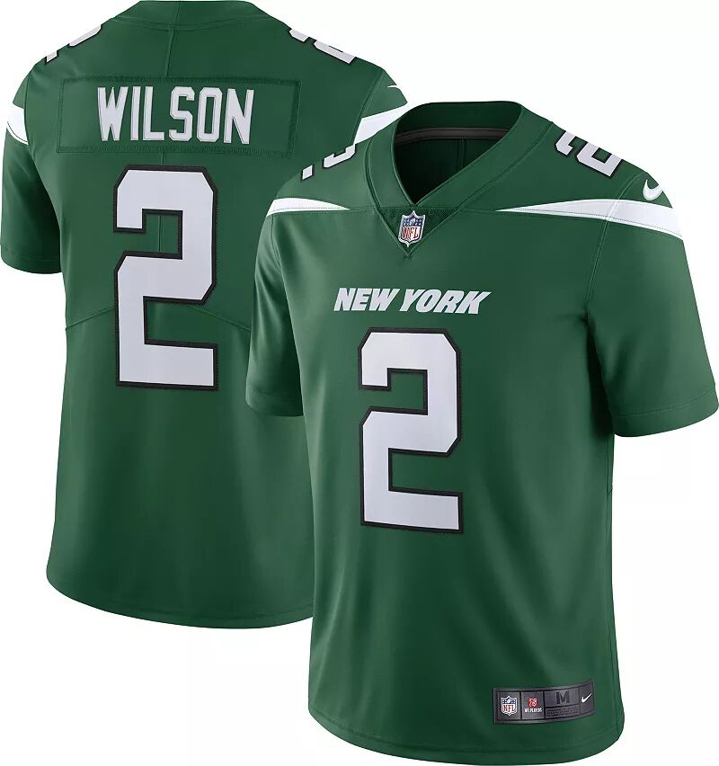 Мужская зеленая майка Nike New York Jets Zach Wilson #2 Vapor Limited