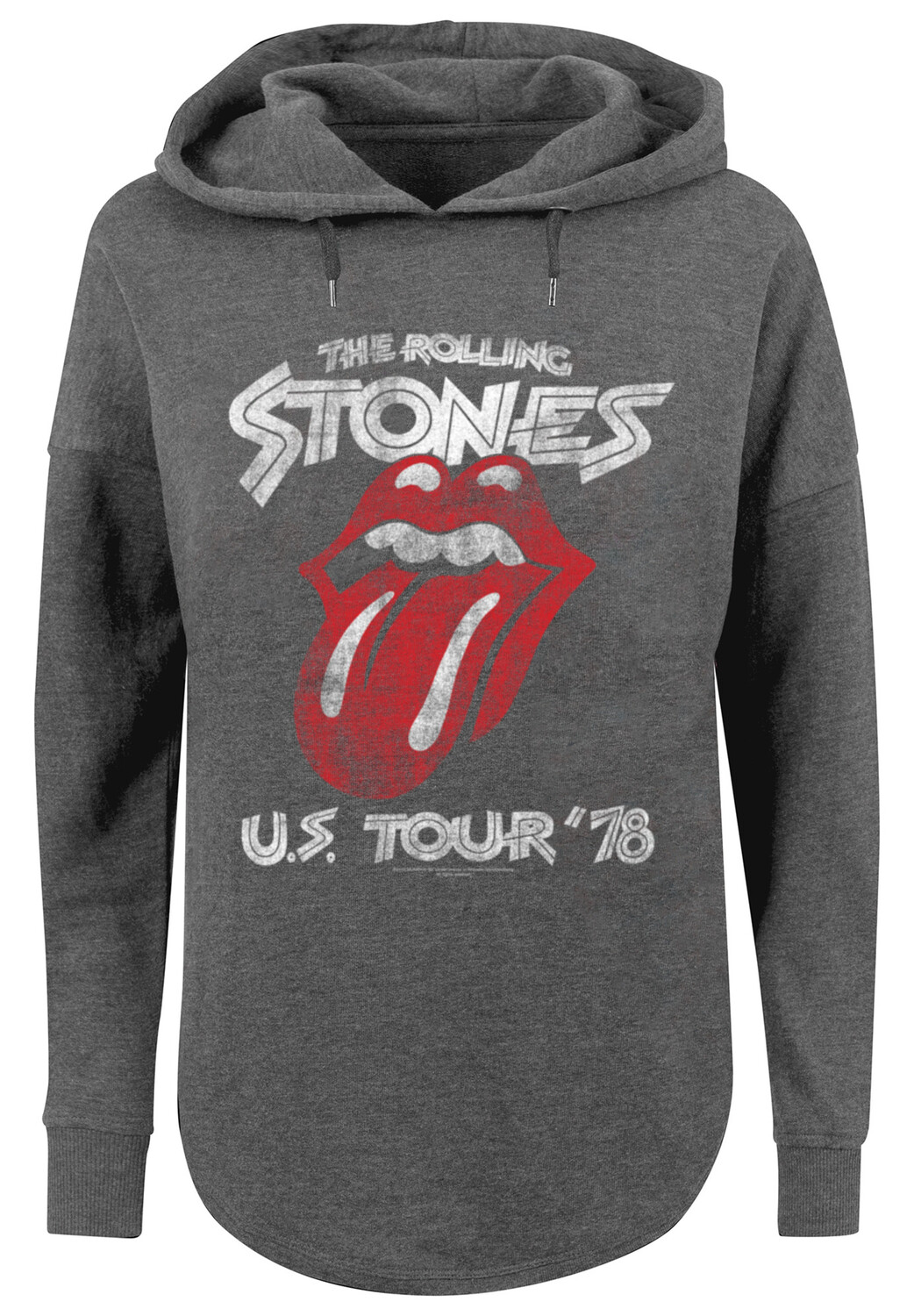 

Свитер F4NT4STIC Oversized Hoodie The Rolling Stones Rock Band US Tour '78, цвет charcoal