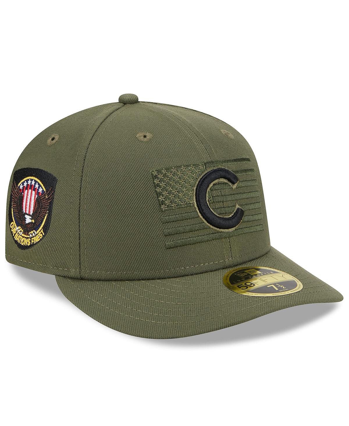 

Мужская зеленая приталенная шляпа Chicago Cubs ко Дню вооруженных сил 2023, низкопрофильная 59FIFTY New Era