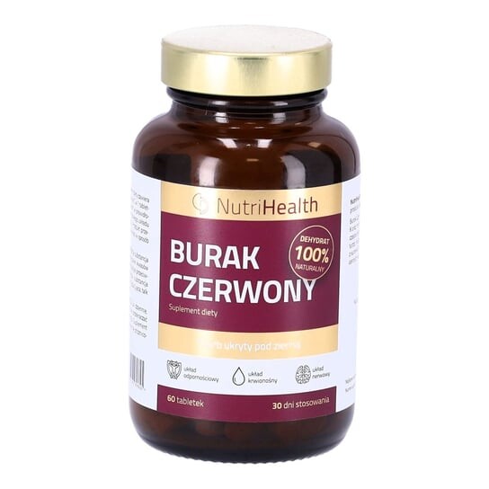 

NutriHealth, Биологически активная добавка, красная свекла, 100% натуральная, 60 капсул. Inna