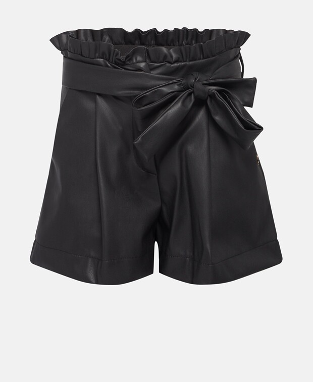 

Шорты из кожи Miss Blumarine, черный