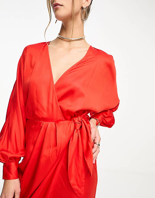 Красное платье миди с запахом & Other Stories