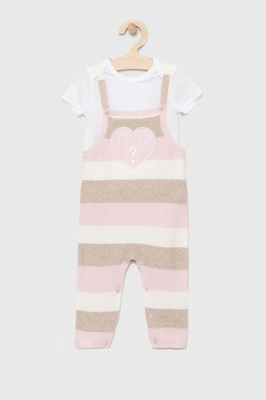 Хлопковый костюм для новорожденных Guess, розовый