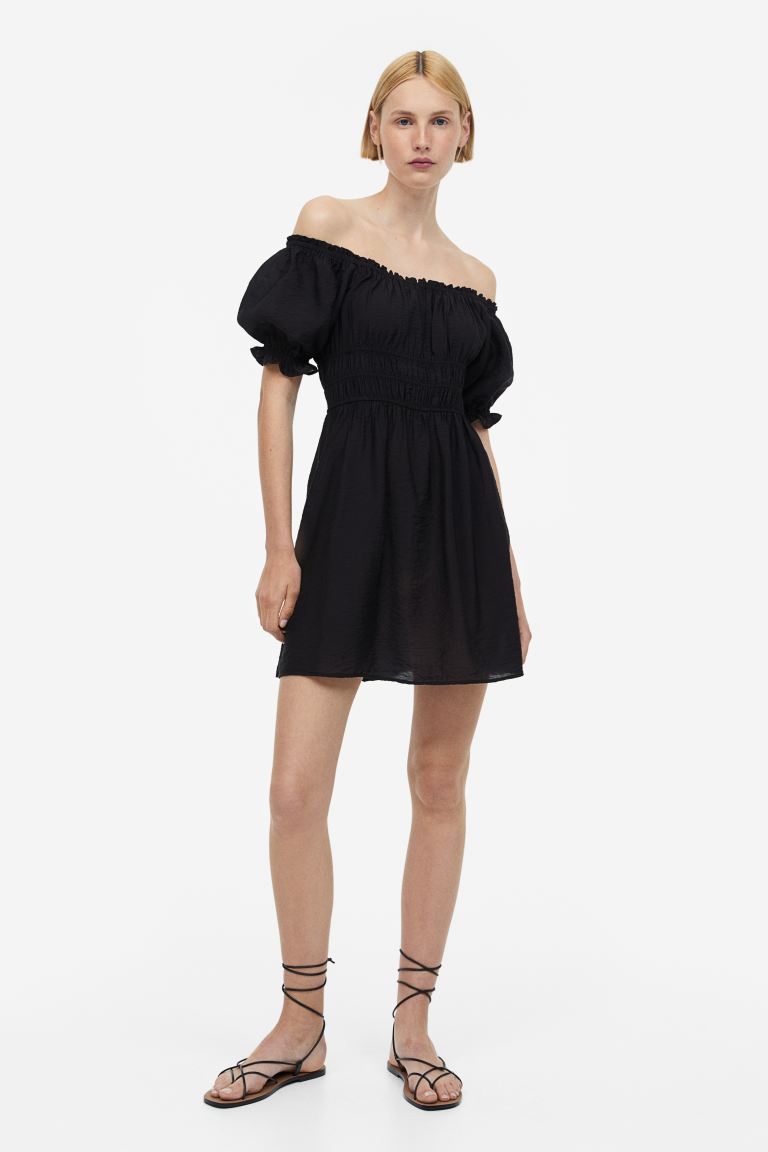 Платье с открытыми плечами H&M