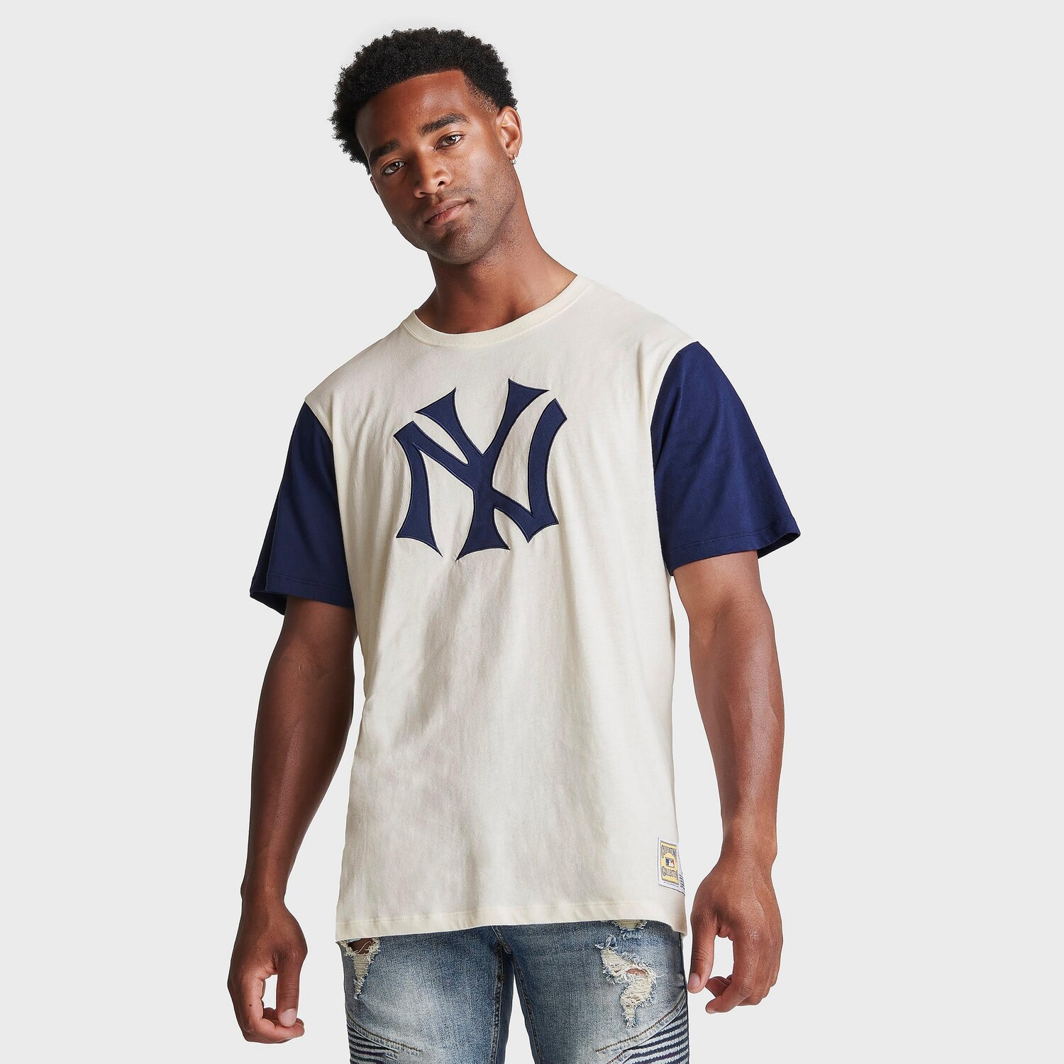 

Мужская футболка Mitchell & Ness New York Yankees MLB с цветными блоками, белый
