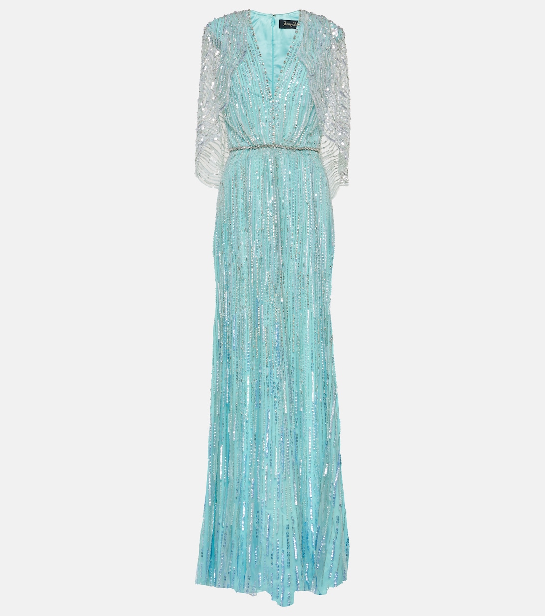 юбка jenny packham размер 52 голубой Декорированное платье coralia с накидкой Jenny Packham, синий