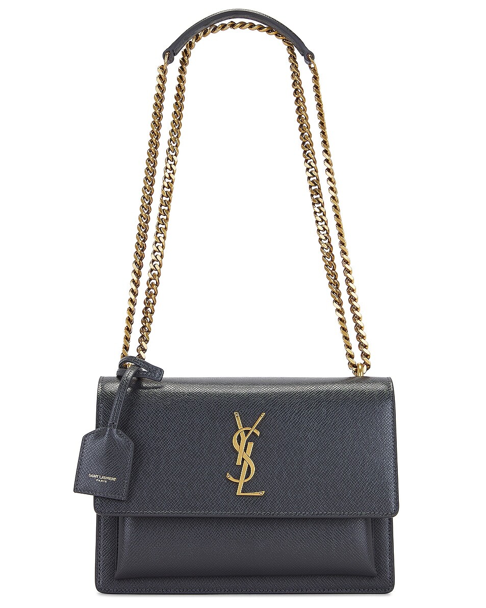 Сумка через плечо Saint Laurent Medium Sunset Chain, цвет Storm