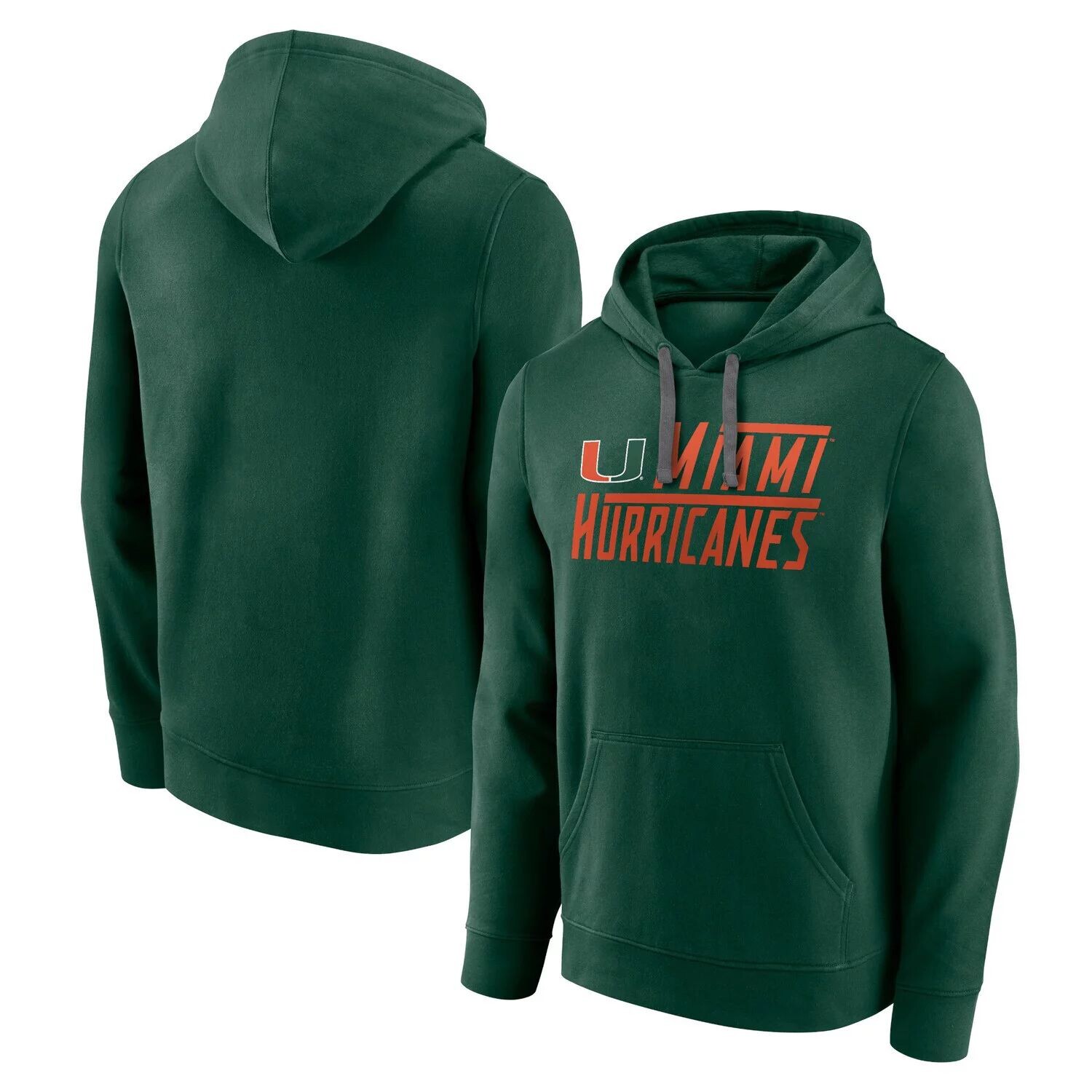 

Мужской зеленый пуловер с капюшоном с логотипом Miami Hurricanes Favorite Longshot Fanatics