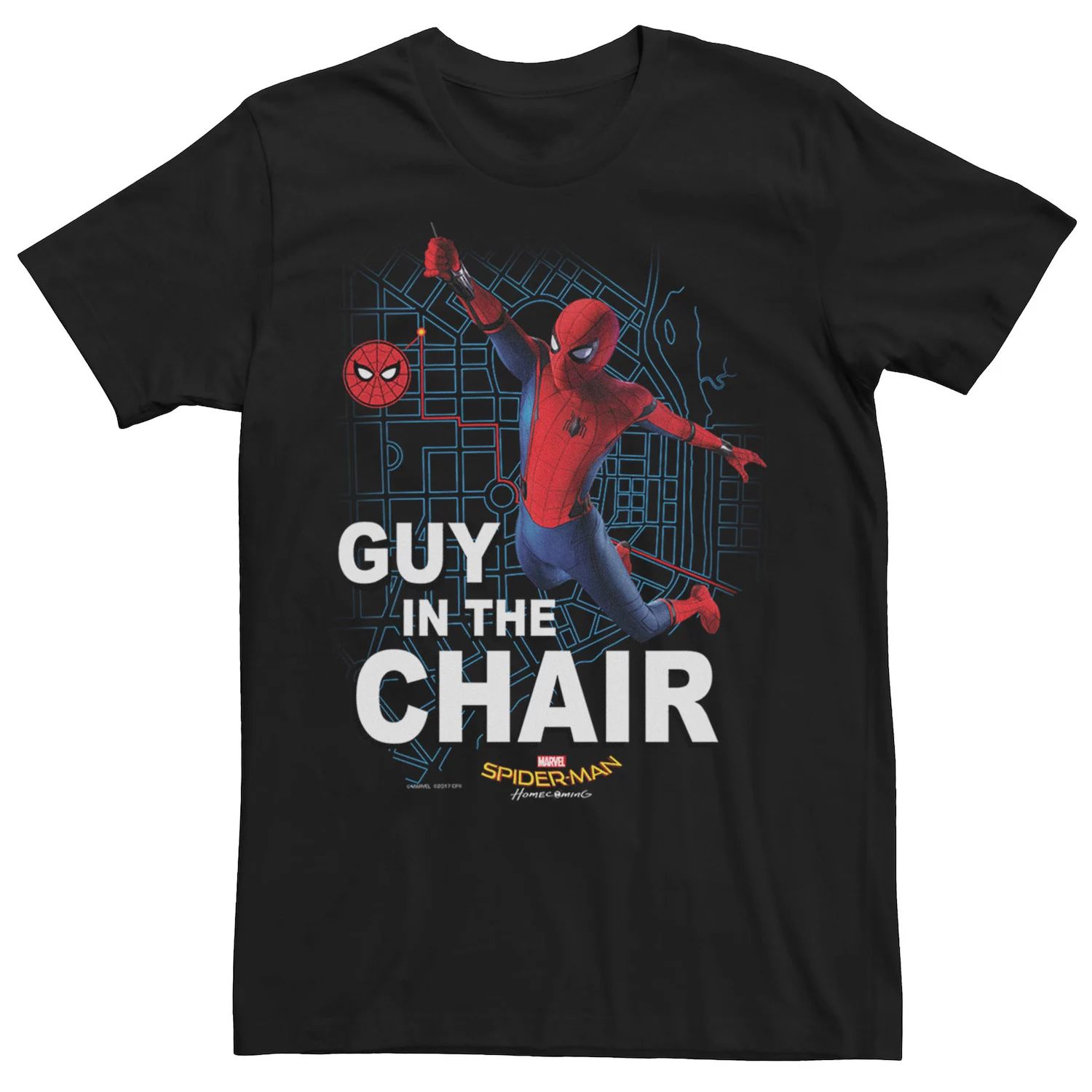 Мужская футболка с рисунком «Человек-паук Marvel: Возвращение домой парень в кресле» человек паук возвращение домой dvd